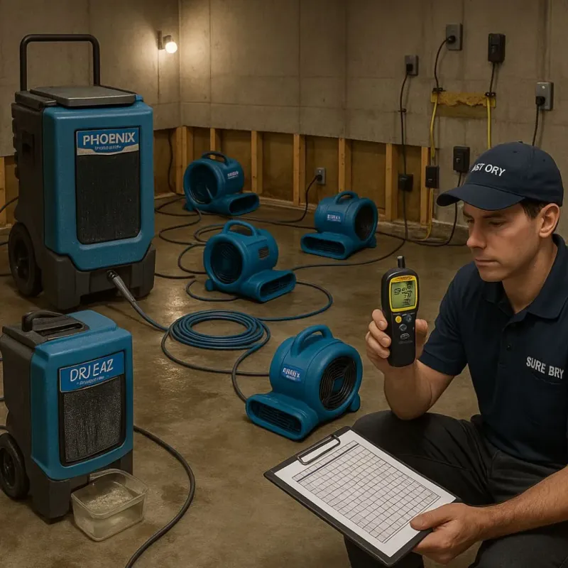 Structural Drying and Dehumidification process in Simpsonville, SC